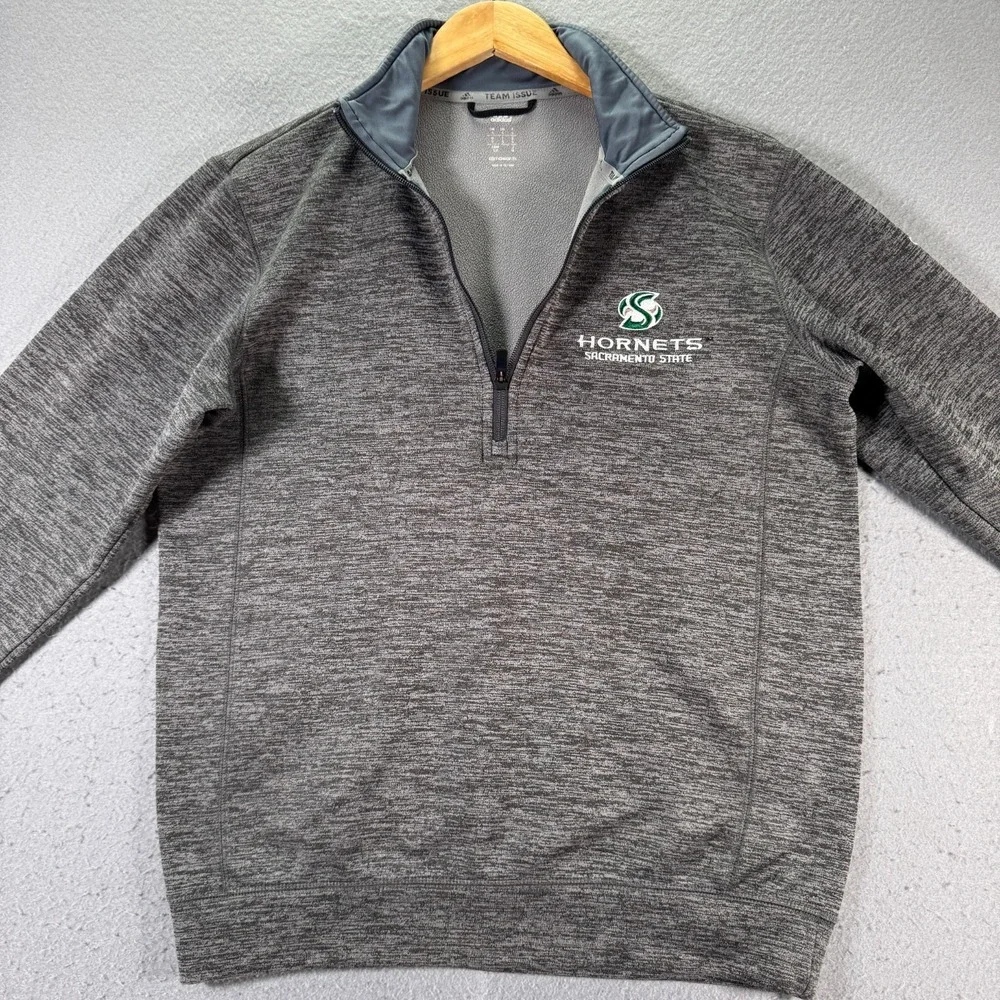 Sacramento States Hornets Half Zip Sweatshirt Adult Small Gray Adidas Team Issue